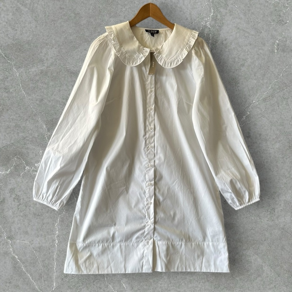 J. Crew White Collared Dress